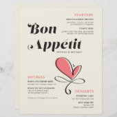 Bon Appetit Wedding Dinner Salmon Paper Sheet (Voorkant / Achterkant)