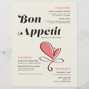 Bon Appetit Wedding Dinner Salmon Paper Sheet