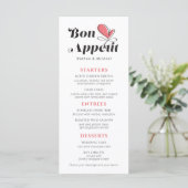 Bon Appetit Wedding Dinner Salmon White Menu (Staand voorkant)