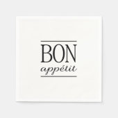 BON APPETIT zwart-wit typografie Servetten (Voorkant)