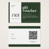 Bon cadeau de code QR moderne (Devant & derrière)