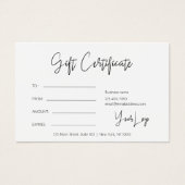 Bon cadeau du logo de Noël (Devant)