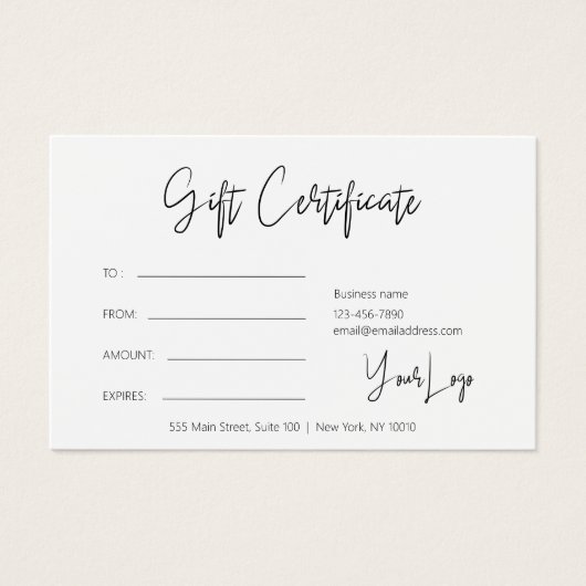 Bon cadeau du logo de Noël (Devant)