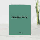 Bon Carte de remerciements Tippers pour serveurs. (Dos)