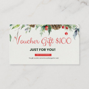 Bon carte de visite 100 $