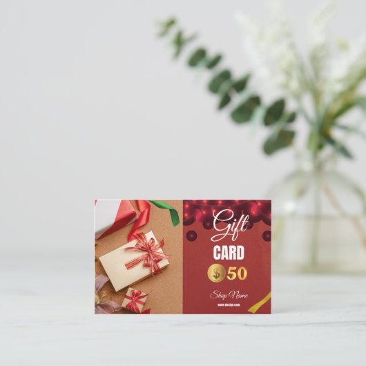 Bon carte de visite 50 $ (Debout devant)