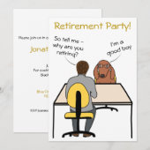 Bon chien humour invitation à la retraite (Devant / Derrière)