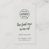 Bon de boisson | Carte de logo Gris Événement Entr (Dos)