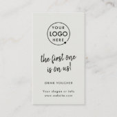 Bon de boisson | Carte de logo Gris Événement Entr (Devant)