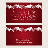 Bon de boisson Coeurs Grunge Rouge (Devant & derrière)