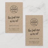 Bon de boisson de l'entreprise | Carte de logo Rus (Devant / Derrière)