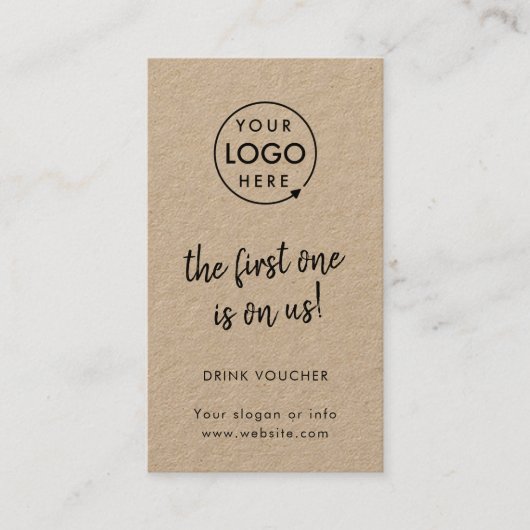 Bon de boisson de l'entreprise | Carte de logo Rus (Devant)