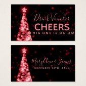 Bon de boisson Mariage de Noël rouge (Devant & derrière)