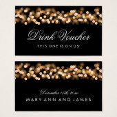 Bon de boisson mariage Gold Hollywood Glam (Devant & derrière)