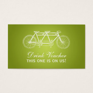 Bon de boisson simple Tandem Vélo Lime Vert