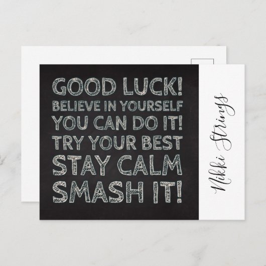 Bon Devis De Chance Pour Carte Postale Sur Mesure (Devant / Derrière)