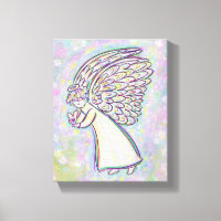 Bon Gardien Ange Peinture Toile Enveloppée Art