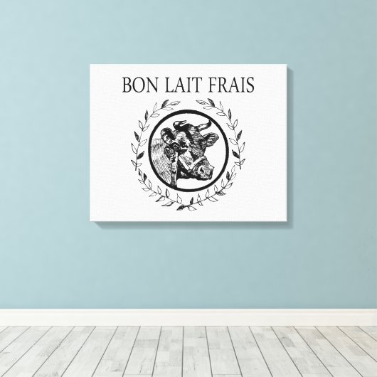 Bon Lait Frais Canvas Afdruk (Insitu (Houten vloer))