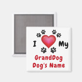 Bon Marché J'Aime Mon Magnet GrandDog, Personnalis (Recto/Verso)