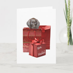 Bon Nadal-german shorthaired pointer pup Chistmas Feestdagen Kaart