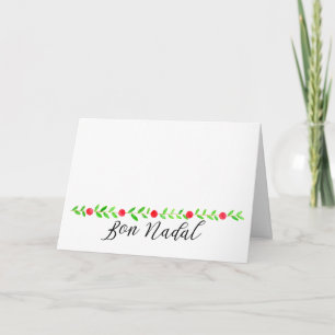 Bon Nadal, Waterverf kerstbanner Feestdagen Kaart