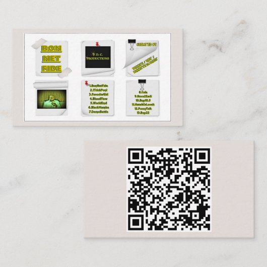 Bon Net Fide QR-code Contactkaartje (Voorkant / Achterkant)