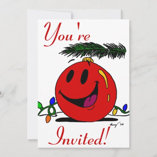 Bon Ornament Fête Invitations (Devant)