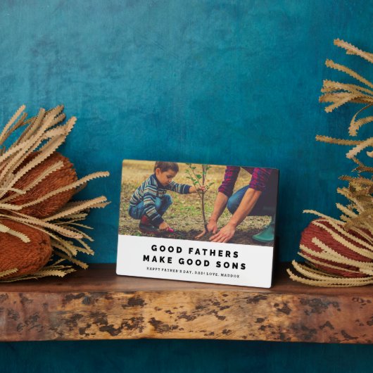 Bon Père Font Bon Fils Fête des pères Plaque (Côté)