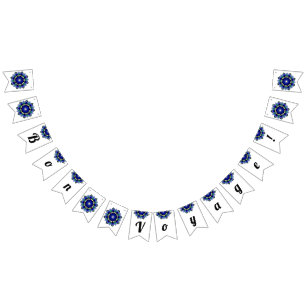 Bon reis! Mandala in donkerblauw Vlaggetjes