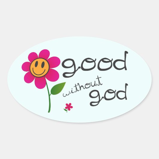 Bon sans dieu (avec fleur heureuse) Stickers (Devant)