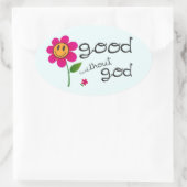 Bon sans dieu (avec fleur heureuse) Stickers (Sac)