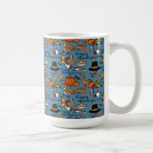 Bon thanksgiving à thème Mug Blue Arrière - plan