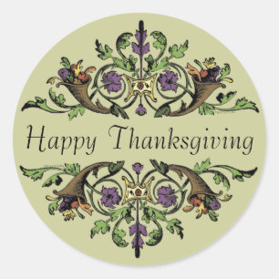 Bon thanksgiving Antique Cornucopias Art Sticker
