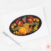 Bon thanksgiving ~ Autocollant ovale (Enveloppe)