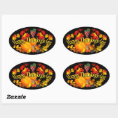 Bon thanksgiving ~ Autocollant ovale (Feuille)