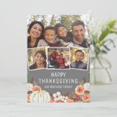 Bon thanksgiving Automne Floral Carte photo (Debout devant)
