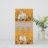 Bon thanksgiving Burlap 2 Photos - Carte photo (Debout devant)