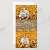 Bon thanksgiving Burlap 2 Photos - Carte photo (Devant / Derrière)