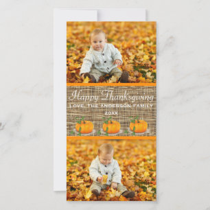 bon thanksgiving Burlap 2 Photos - Carte photo