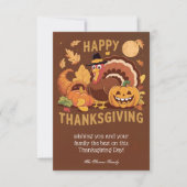 Bon thanksgiving Carte de voeux plat d'automne (Devant)