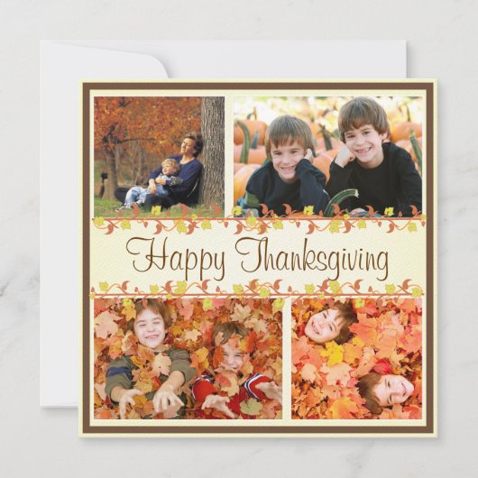 bon thanksgiving Carte photo Collage Feuille d'aut (Devant)