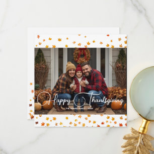 Bon thanksgiving carte photo de remerciement fami