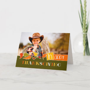 Bon thanksgiving. Carte photo personnalisé