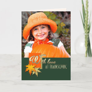 Bon thanksgiving. Carte photo personnalisé