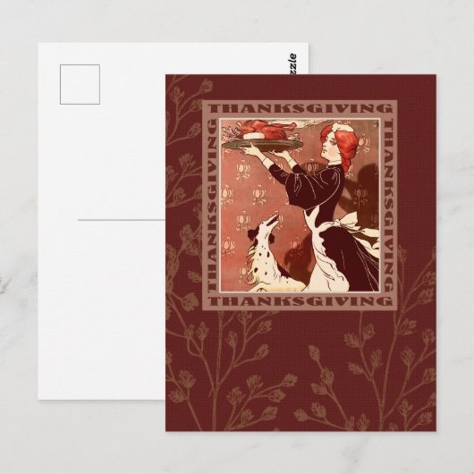 Bon thanksgiving. Carte postale Art vintage (Devant / Derrière)