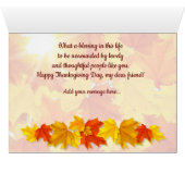 Bon thanksgiving Cher ami (Intérieur Horizontal (Bas))