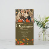 Bon thanksgiving. Chute du Carte photo Feuille (Debout devant)