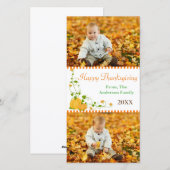 Bon thanksgiving Citrouille 2 Photos - Carte photo (Devant / Derrière)