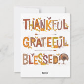 Bon thanksgiving Day Sloth avec carte plat dinde (Dos)