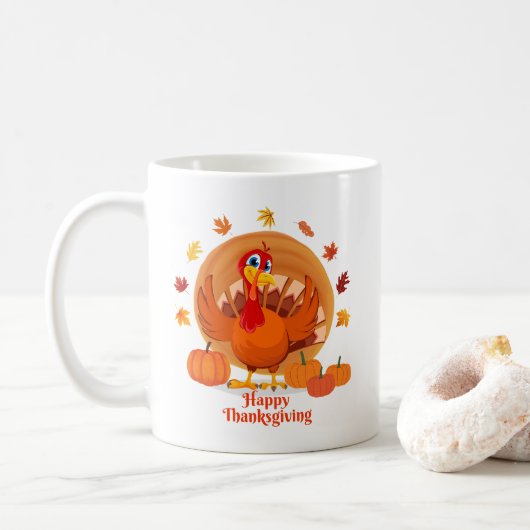 Bon thanksgiving de café Mug (Avec donut)